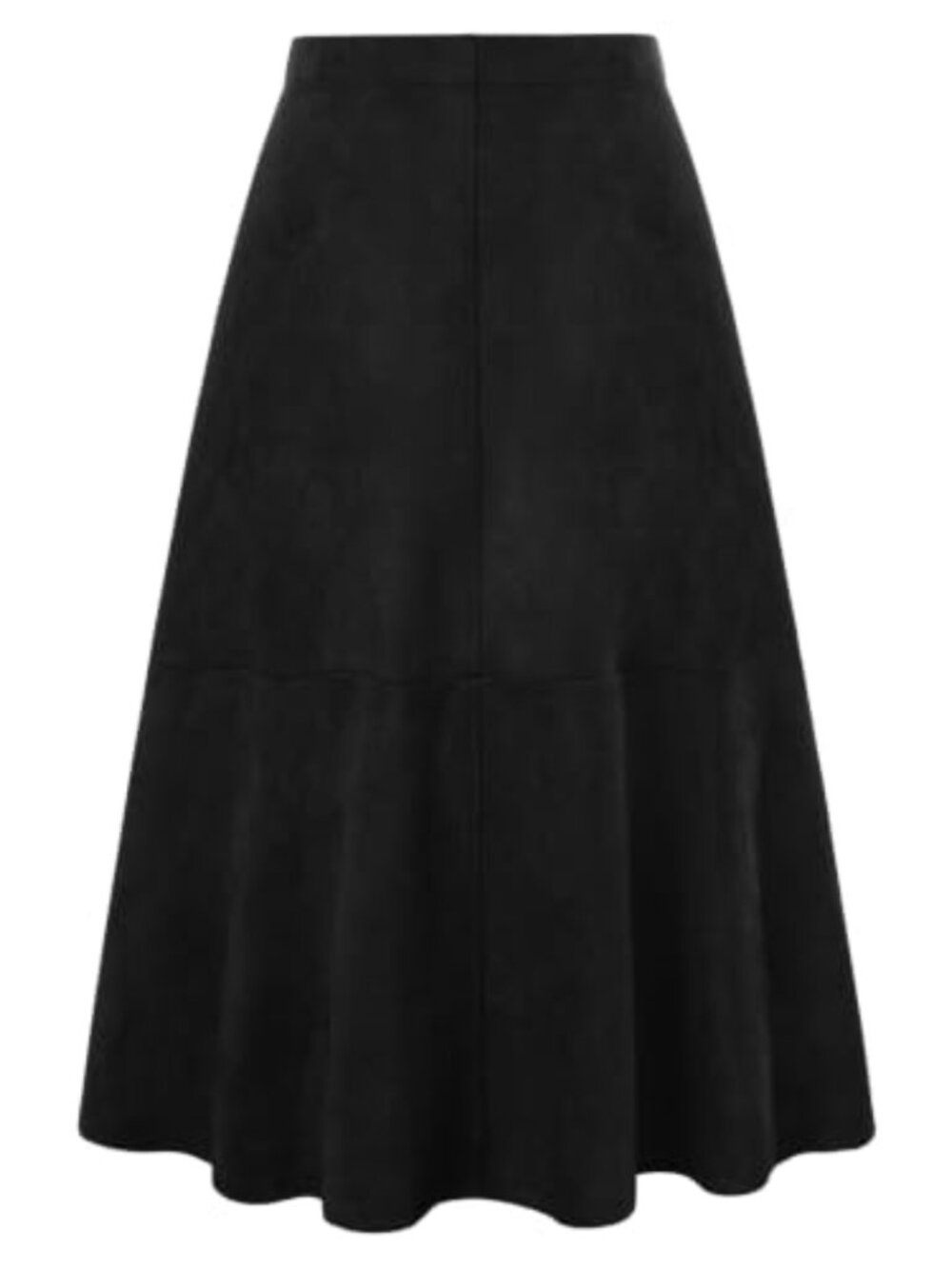 Faux Suede High Waist A-Line Midi Skirt for Fall Winter Work Party